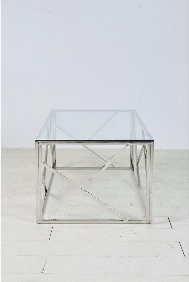 SalesFever Salontafel Couchtisch mit stilvoller Eleganz Frame gemaakt van roestvrij edelstaal - Foto 8