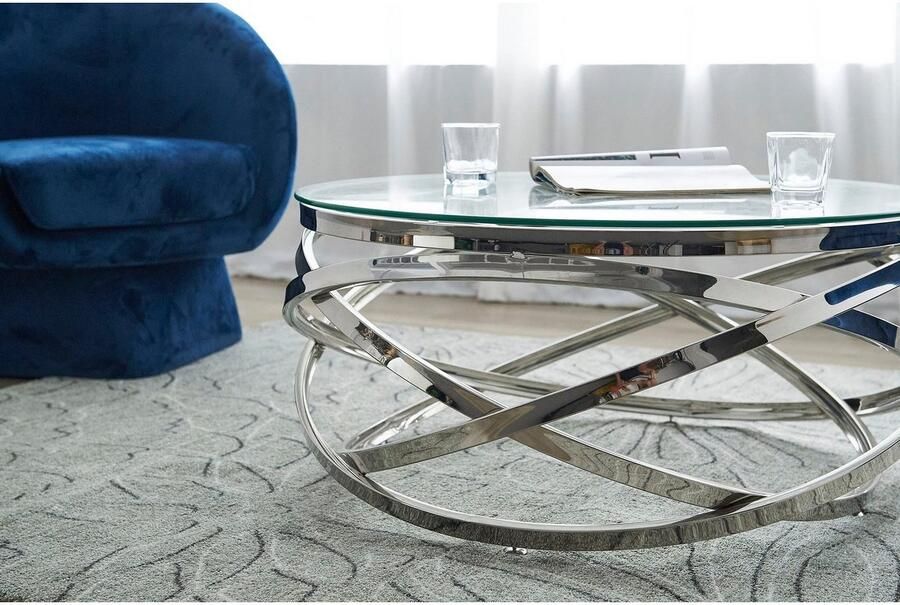 SalesFever Salontafel Couchtisch perfekt für gemütliche Abende Frame gemaakt van roestvrij edelstaal - Foto 5