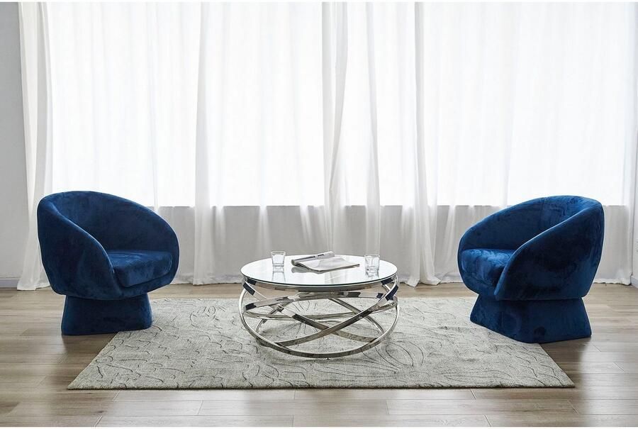 SalesFever Salontafel Couchtisch perfekt für gemütliche Abende Frame gemaakt van roestvrij edelstaal - Foto 6