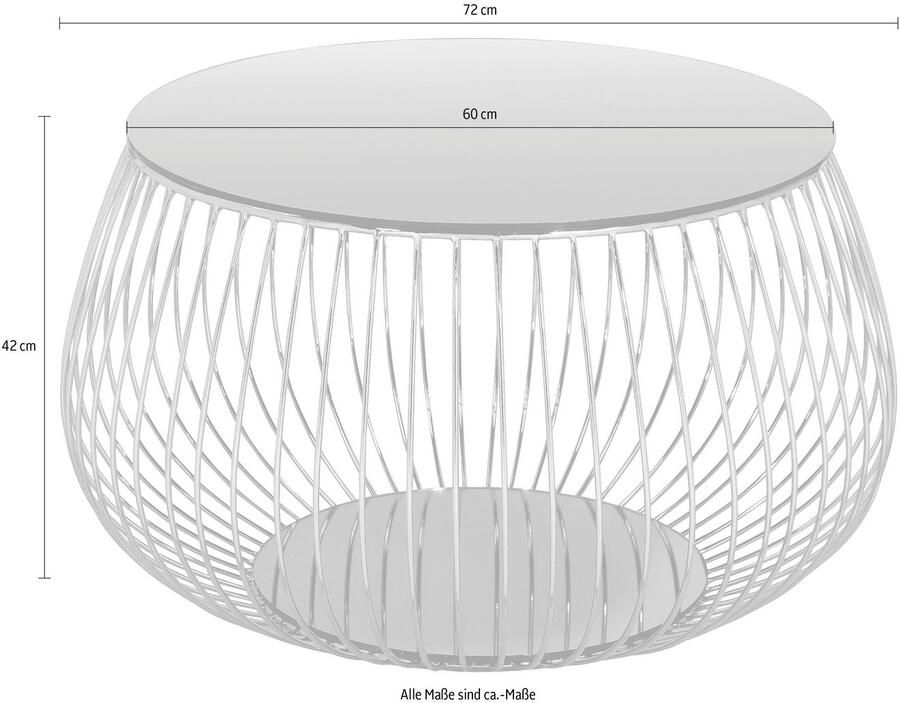 SalesFever Salontafel Couchtisch: Stilvolle Wohnzimmer-Ergänzung Blad van kristalglas met marmerprint of rozegoudkleur - Foto 3