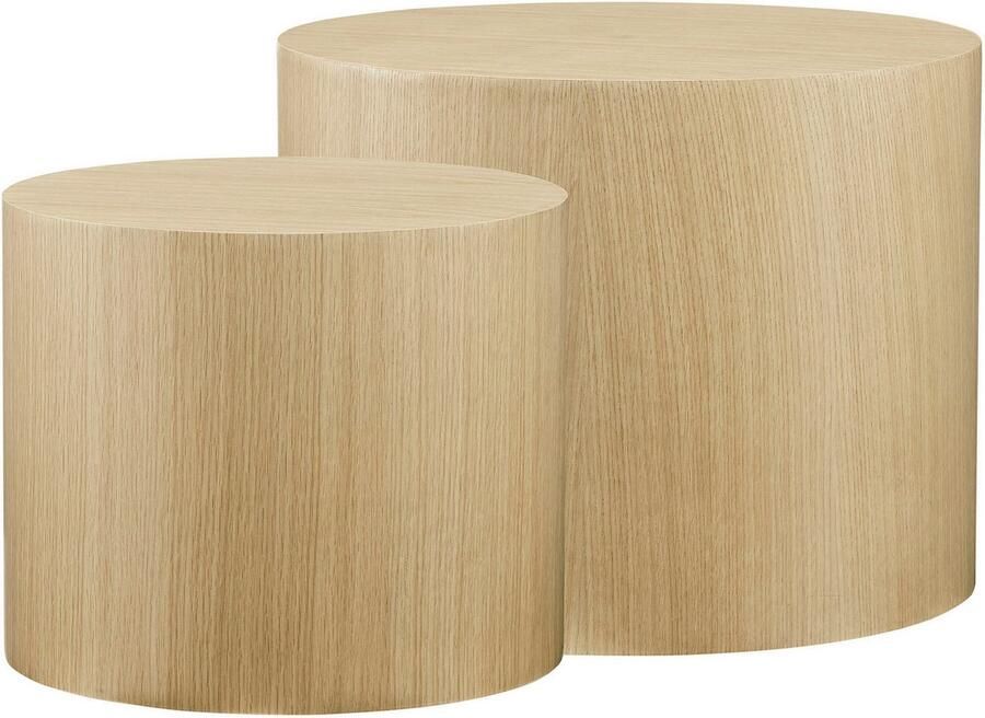SalesFever Salontafel Couchtisch: Stilvoller Mittelpunkt met houtfineer (2 stuks) - Foto 2
