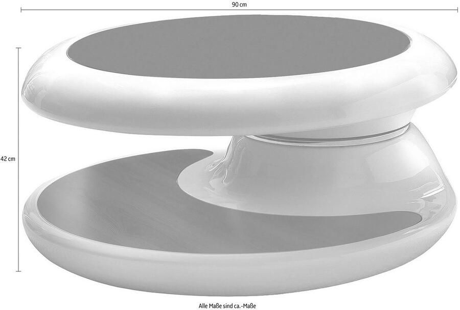 SalesFever Salontafel Couchtisch: Trendiges Wohnzimmer-Highlight Tafelblad 360° draaibaar - Foto 2