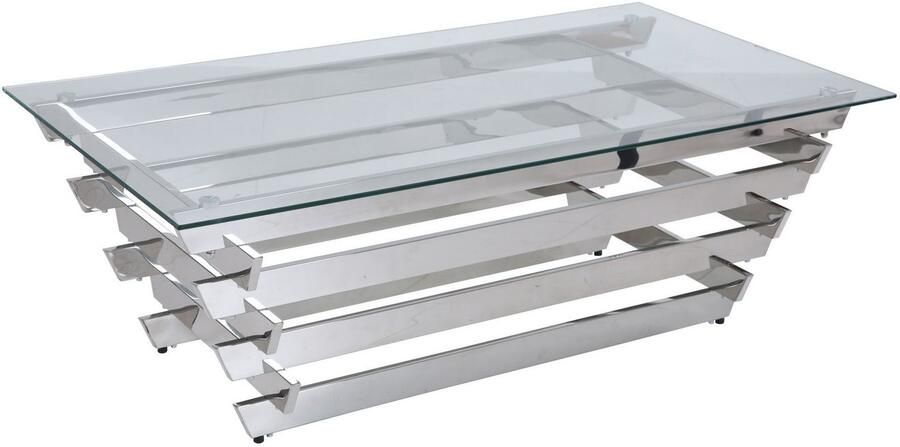 SalesFever Salontafel Eleganter Couchtisch für Wohnzimmer met designframe van roestvrij staal - Foto 6