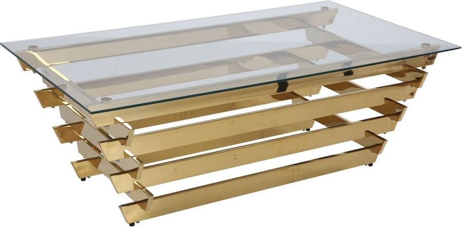 SalesFever Salontafel Eleganter Couchtisch für Wohnzimmer met designframe van roestvrij staal - Foto 4