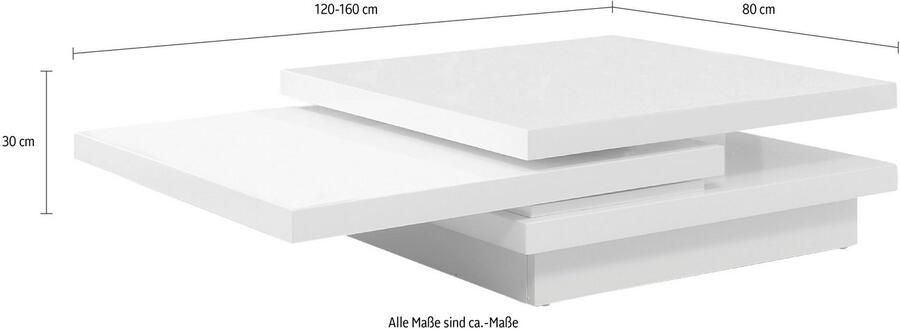 SalesFever Salontafel im edlen Look Draaibaar tafelblad om 360° - Foto 5
