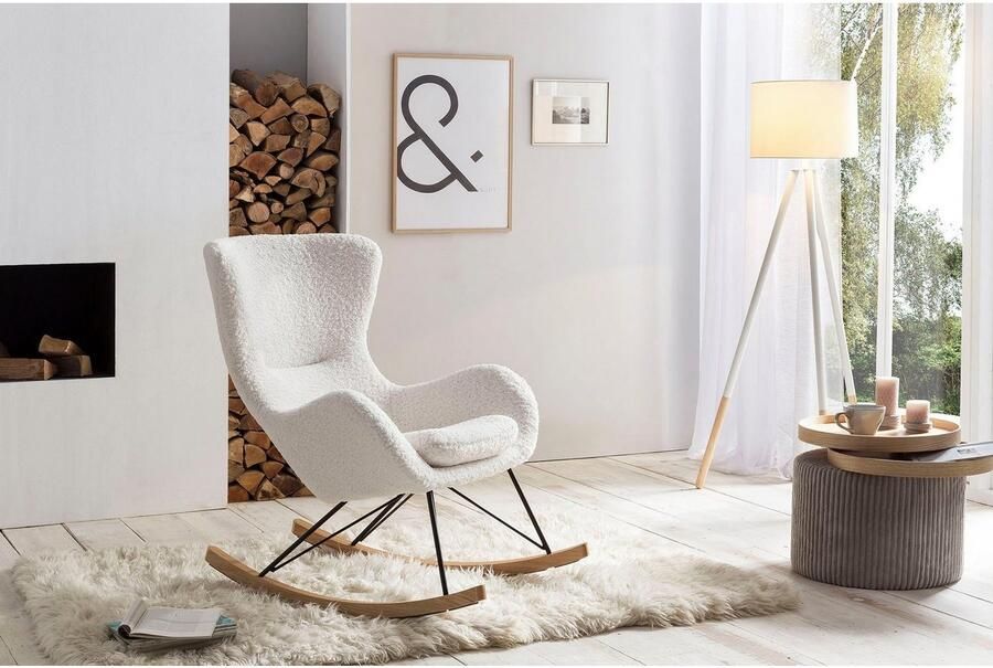SalesFever Schommelstoel Ontspannende schommelstoel In charmant teddybontdesign - Foto 8