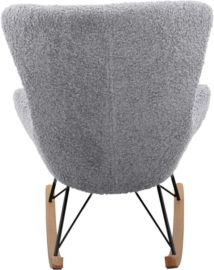 SalesFever Schommelstoel Entspannender Schaukelsessel met bekleding in imitatiebont look - Foto 4