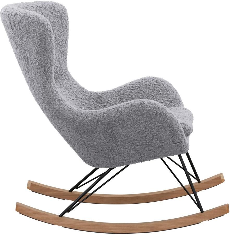 SalesFever Schommelstoel Entspannender Schaukelsessel met bekleding in imitatiebont look - Foto 2