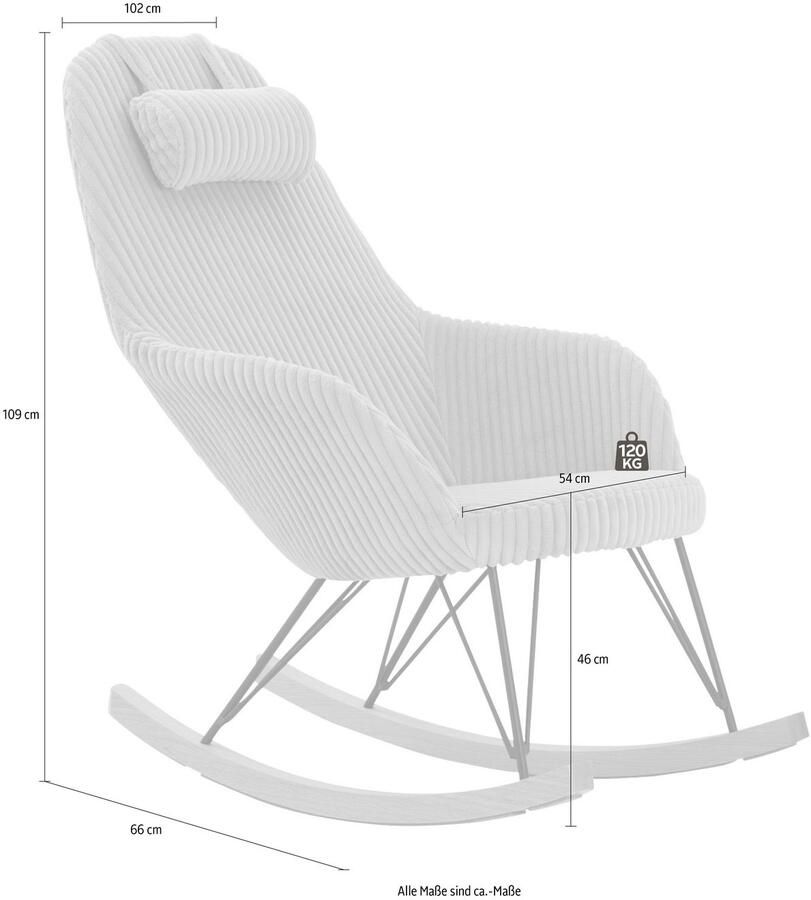 SalesFever Schommelstoel Entspannung pur Bekleding in moderne corduroy-look - Foto 5
