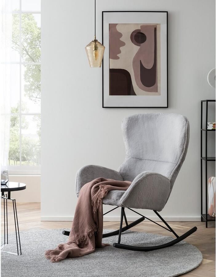 SalesFever Schommelstoel Komfortabel entspannen in lammy-look - Foto 3