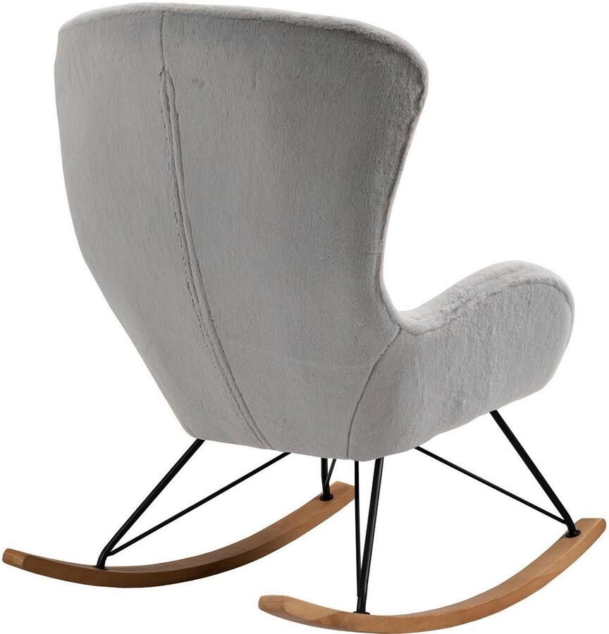 SalesFever Schommelstoel Komfortabl und im Vintage-Stil in lammy-look - Foto 2