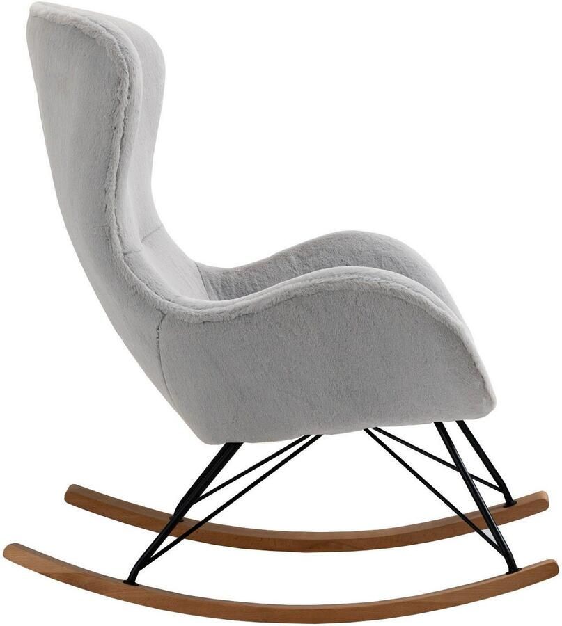 SalesFever Schommelstoel Komfortabl und im Vintage-Stil in lammy-look - Foto 3