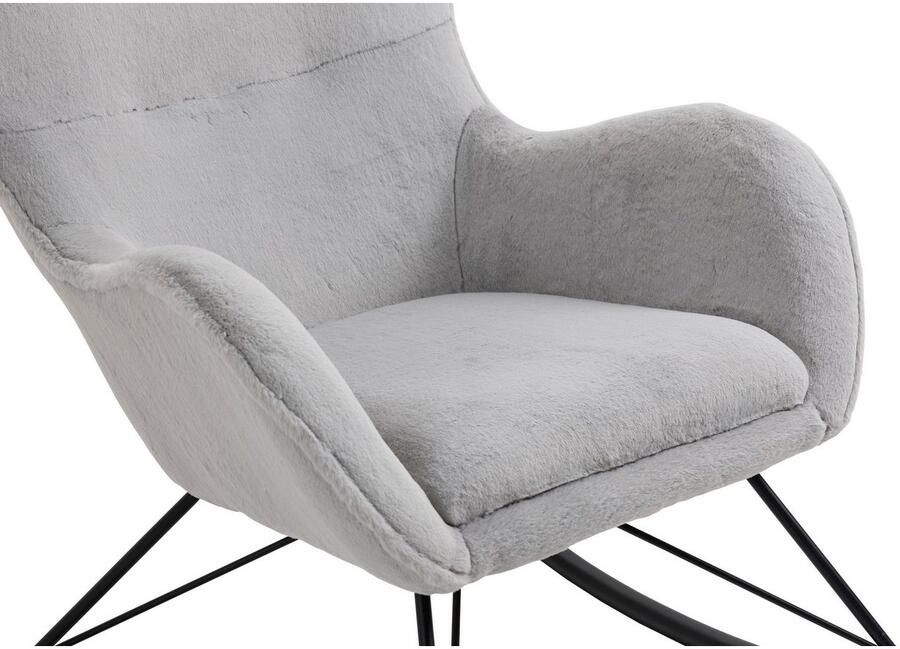 SalesFever Schommelstoel Komfortabl und im Vintage-Stil in lammy-look - Foto 5