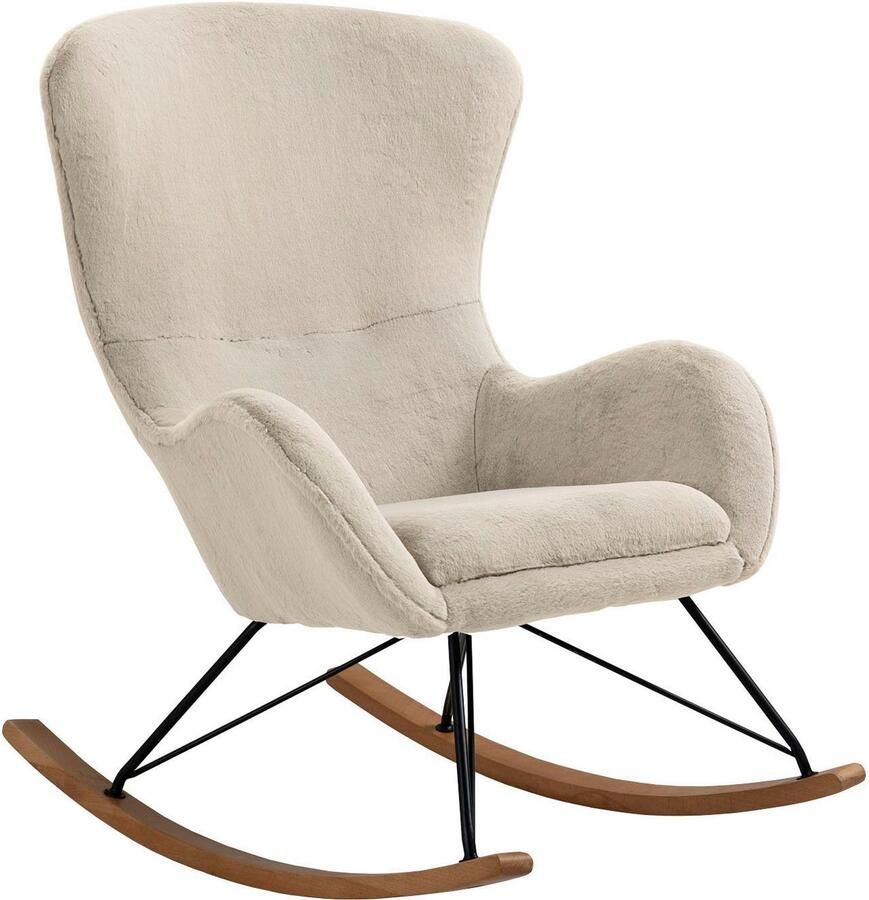 SalesFever Schommelstoel Komfortabl und im Vintage-Stil in lammy-look - Foto 2