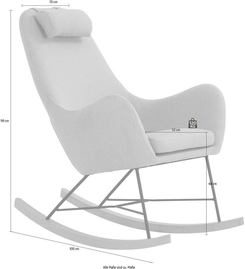 SalesFever Schommelstoel Komfortabler Schaukelsessel zum Entspannen inclusief nekkussen - Foto 2