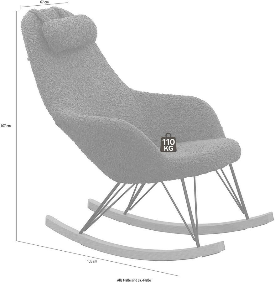 SalesFever Schommelstoel Komfortabler Schaukelsessel zum Entspannen met bekleding in imitatiebont-look - Foto 3