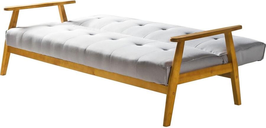 Huisenthuis.nl Slaapbank Heidi Lichtgrijs Stof Breedte 190 cm Zithoogte 41 cm Zitdiepte 54 cm Zitbreedte 185 cm - Foto 9
