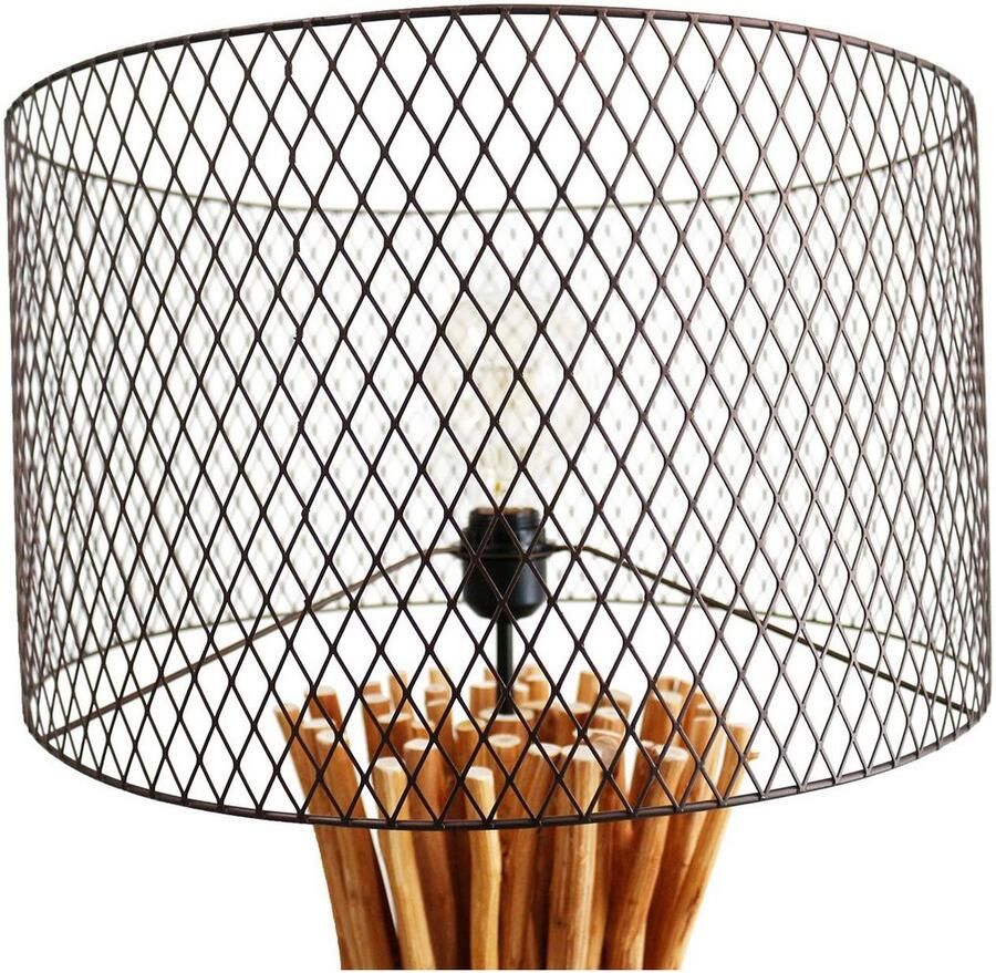 SalesFever Staande lamp Bailee handgemaakt kap in roest-look (1 stuk) - Foto 2