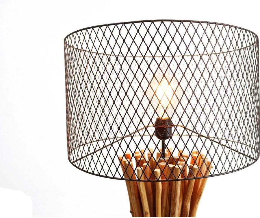 SalesFever Staande lamp Bailee handgemaakt kap in roest-look (1 stuk) - Foto 3