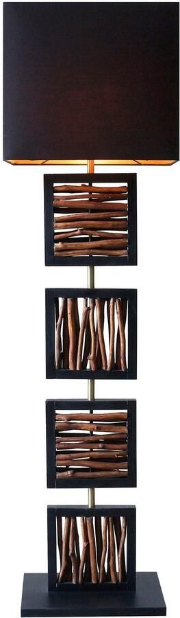 SalesFever Staande lamp Drijfhout Scherm binnenin goudkleur (1 stuk) - Foto 7