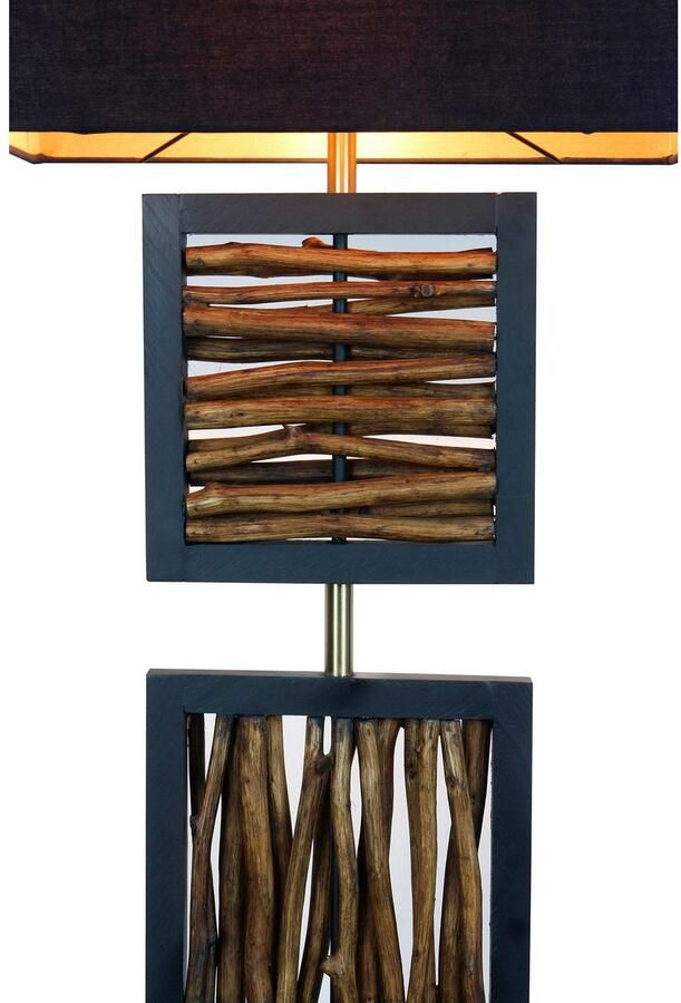 SalesFever Staande lamp Drijfhout Scherm binnenin goudkleur (1 stuk) - Foto 4