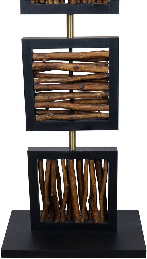 SalesFever Staande lamp Drijfhout Scherm binnenin goudkleur (1 stuk) - Foto 5