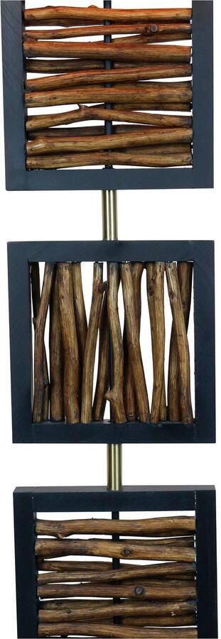 SalesFever Staande lamp Drijfhout Scherm binnenin goudkleur (1 stuk) - Foto 6