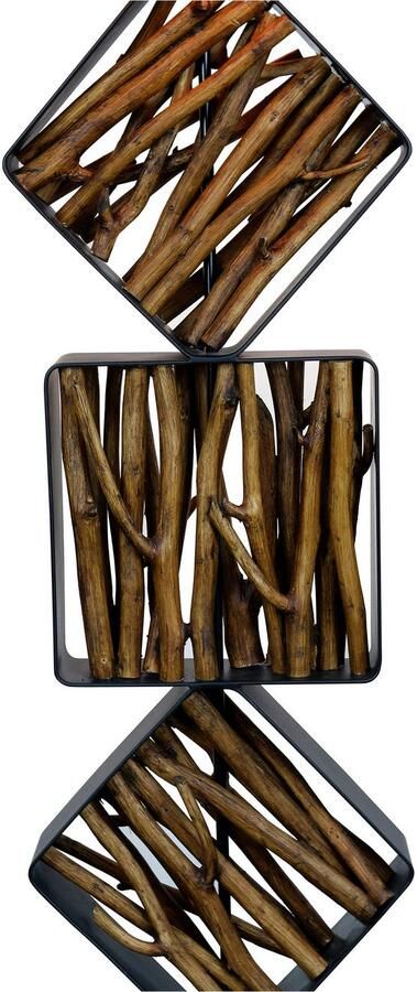 SalesFever Staande lamp Drijfhout Scherm binnenin goudkleur (1 stuk) - Foto 5