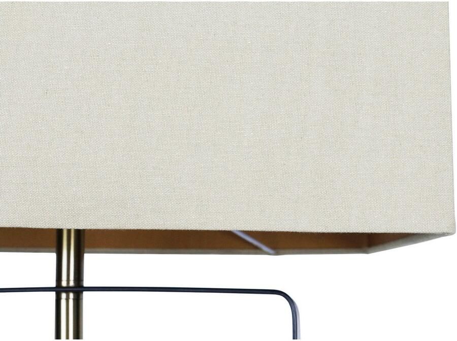 SalesFever Staande lamp Drijfhout Scherm binnenin goudkleur (1 stuk) - Foto 3