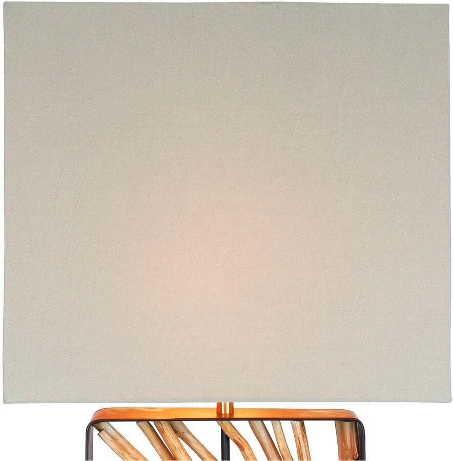 SalesFever Staande lamp Drijfhout Scherm binnenin goudkleur (1 stuk) - Foto 2