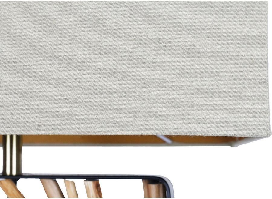 SalesFever Staande lamp Drijfhout Scherm binnenin goudkleur (1 stuk) - Foto 3