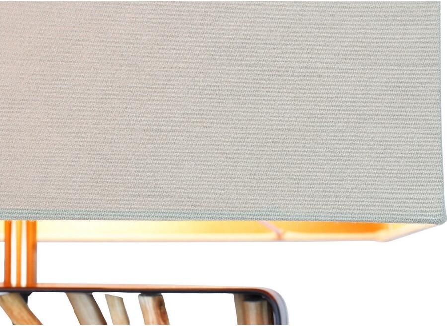 SalesFever Staande lamp Drijfhout Scherm binnenin goudkleur (1 stuk) - Foto 4