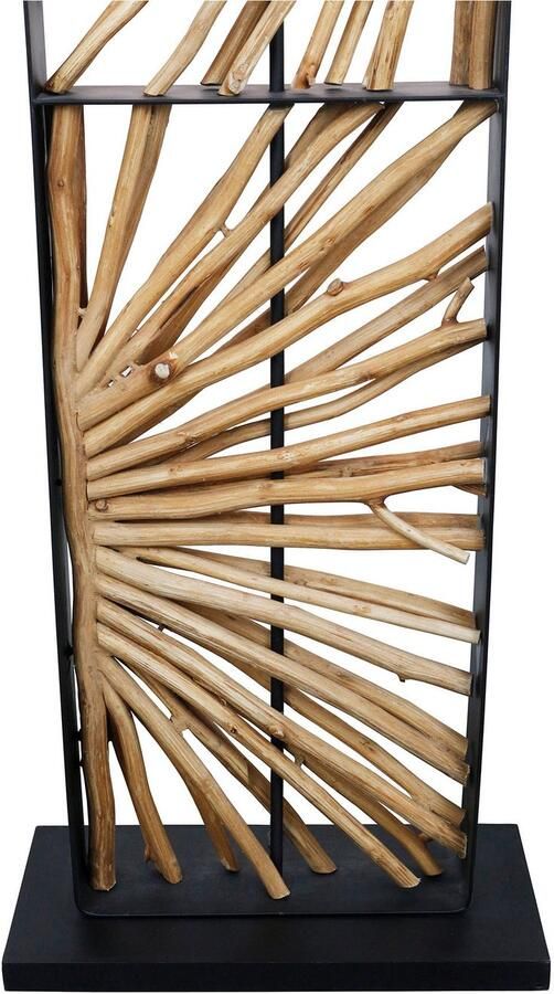 SalesFever Staande lamp Drijfhout Scherm binnenin goudkleur (1 stuk) - Foto 6