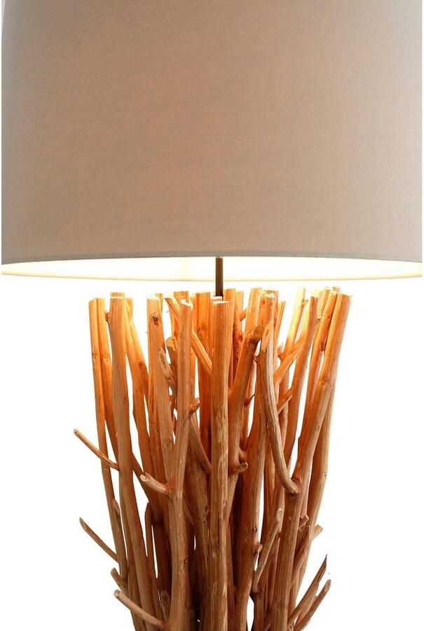 SalesFever Staande lamp Eavan handgemaakt met linnen kap (1 stuk) - Foto 4