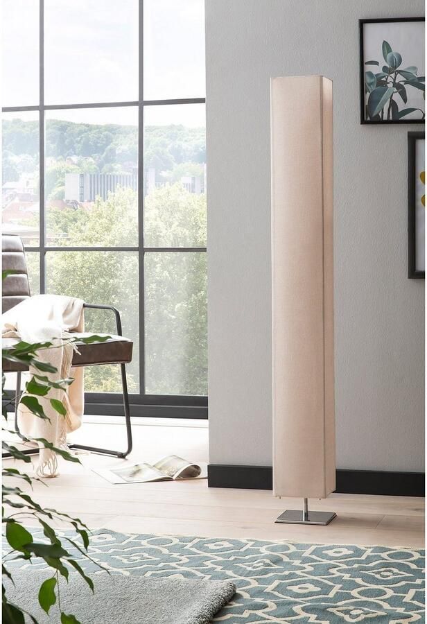 SalesFever Staande lamp Mia Lampenkap van kunststof met bekleding frame edelstaal (1 stuk)