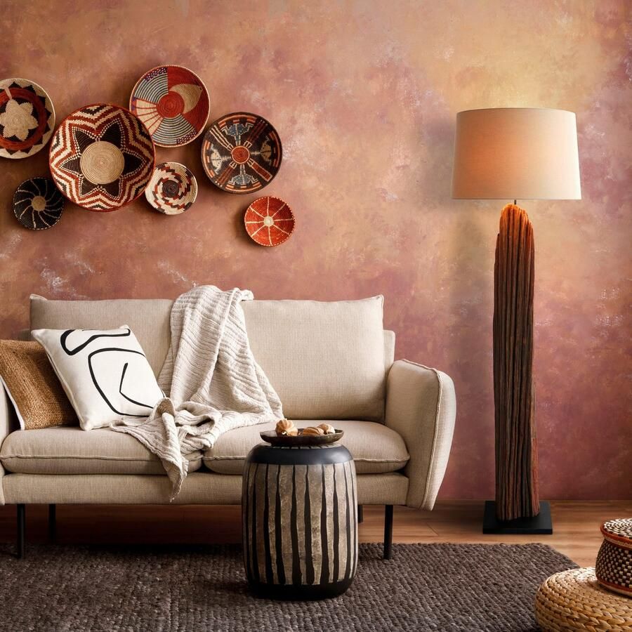 SalesFever Staande lamp Rosy handgemaakt met linnen kap (1 stuk) - Foto 2