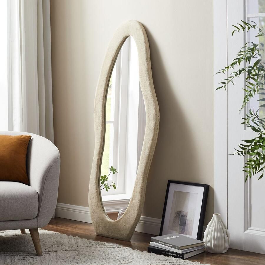 SalesFever Staande spiegel Bristol Ganzkörperspiegel 160 cm Höhe Frame golvend van kunstbont (1 stuk) - Foto 4