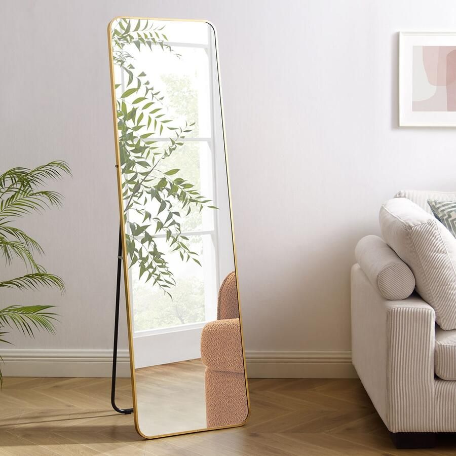 SalesFever Staande spiegel Design Ganzkörperspiegel für stilvolle Einrichtung met goudkleurige frame (1 stuk)