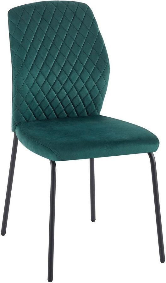 SalesFever Stoel met 4 poten Esszimmerstuhl mit elegantem Stil met honingraatpatroon op de rug (set 2 stuks) - Foto 4