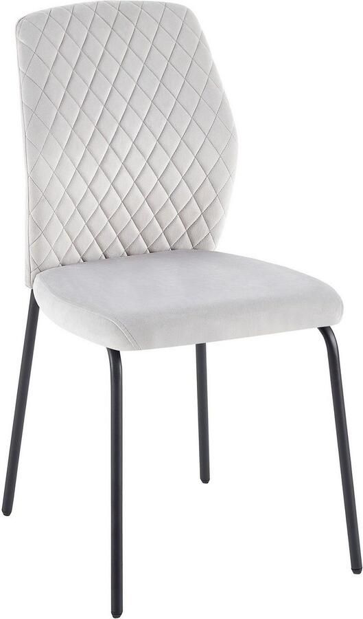 SalesFever Stoel met 4 poten Esszimmerstuhl mit elegantem Stil met honingraatpatroon op de rug (set 2 stuks) - Foto 4