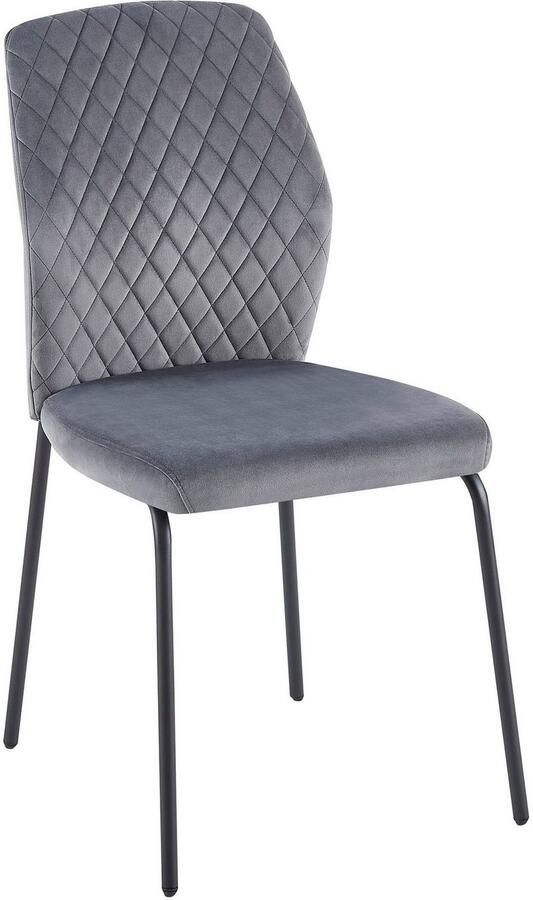 SalesFever Stoel met 4 poten Esszimmerstuhl mit elegantem Stil met honingraatpatroon op de rug (set 2 stuks) - Foto 5