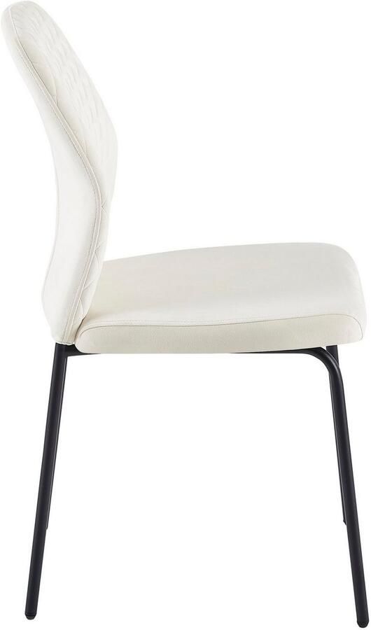 SalesFever Stoel met 4 poten Esszimmerstuhl mit elegantem Stil met honingraatpatroon op de rug (set 2 stuks) - Foto 4