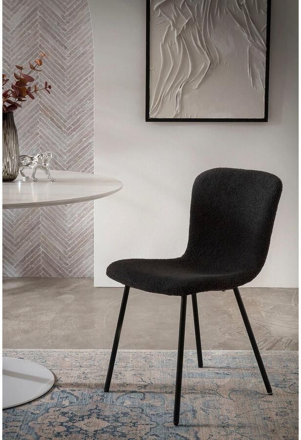 SalesFever Stoel met 4 poten Esszimmerstuhl stilvolles Set ergonomisch gevormde zitting en rugleuning (set 4 stuks) - Foto 5