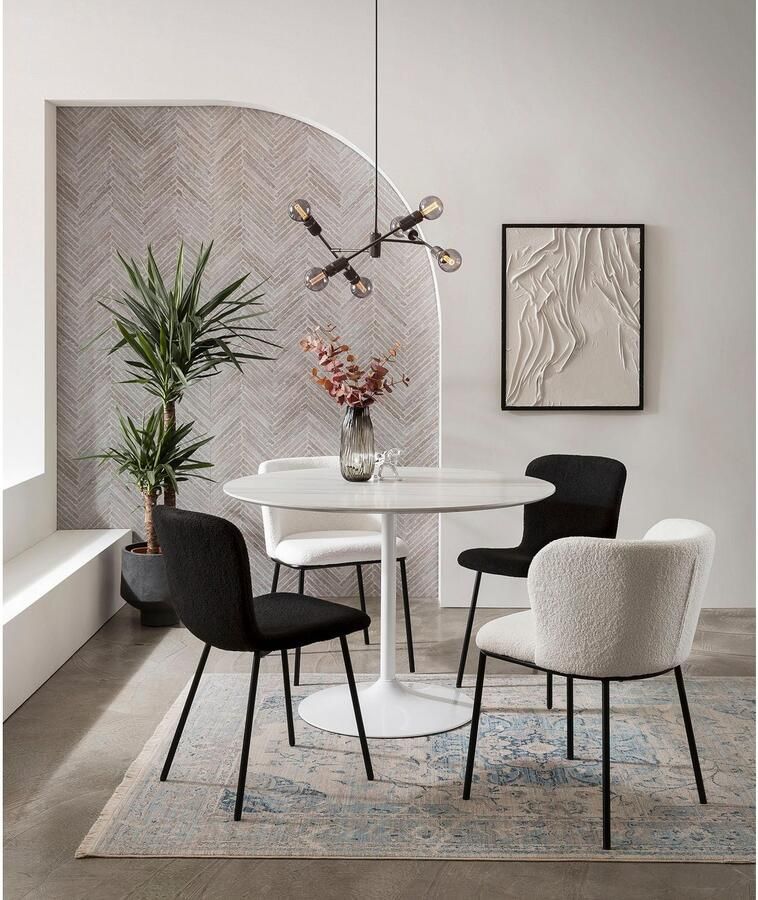 SalesFever Stoel met 4 poten Esszimmerstuhl stilvolles Set ergonomisch gevormde zitting en rugleuning (set 4 stuks) - Foto 2