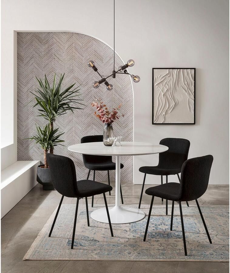 SalesFever Stoel met 4 poten Esszimmerstuhl stilvolles Set ergonomisch gevormde zitting en rugleuning (set 4 stuks) - Foto 3