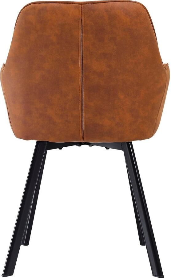 SalesFever Stoel met armleuningen Cardiff Bequemer Esszimmerstuhl Rugleuning met ruitstiksel (set 2 stuks) - Foto 8