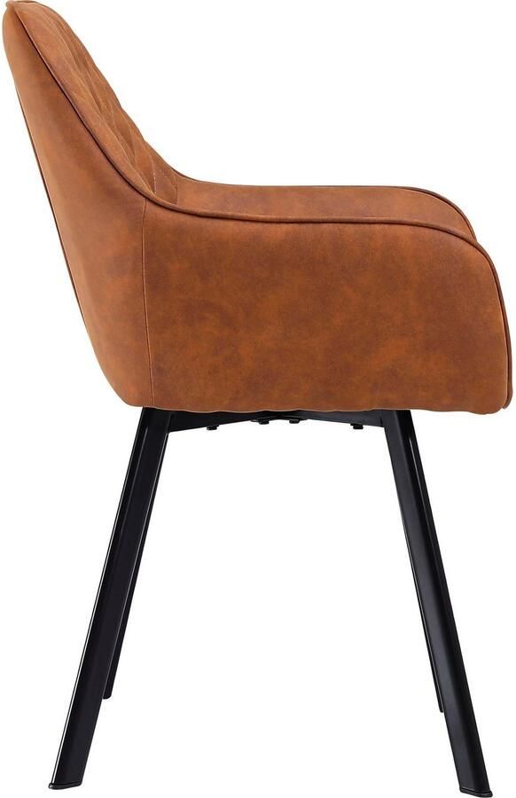 SalesFever Stoel met armleuningen Cardiff Bequemer Esszimmerstuhl Rugleuning met ruitstiksel (set 2 stuks) - Foto 7