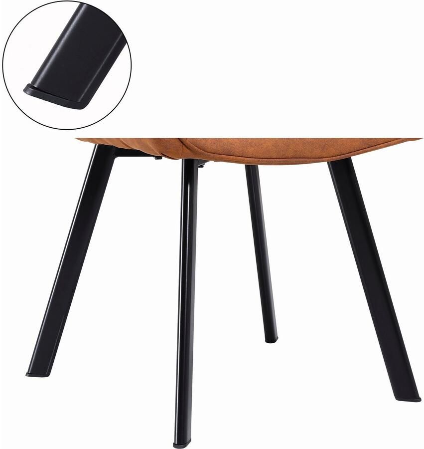 SalesFever Stoel met armleuningen Cardiff Bequemer Esszimmerstuhl Rugleuning met ruitstiksel (set 2 stuks) - Foto 2