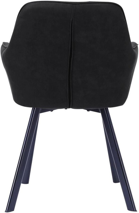 SalesFever Stoel met armleuningen Cardiff Bequemer Esszimmerstuhl Rugleuning met ruitstiksel (set 2 stuks) - Foto 5