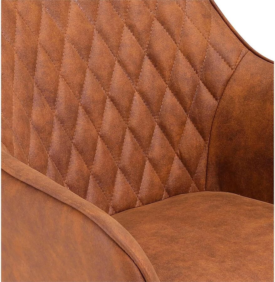 SalesFever Stoel met armleuningen Cardiff Bequemer Esszimmerstuhl Rugleuning met ruitstiksel (set 2 stuks)